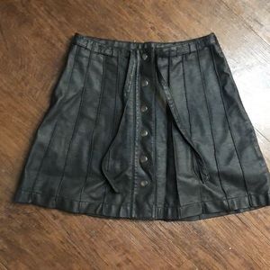Black Faux Leather Free People Skirt